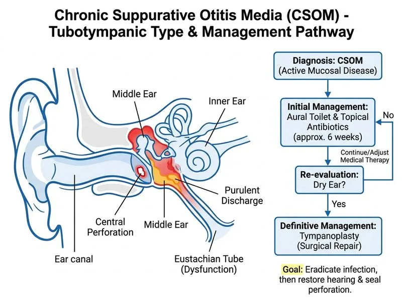 Chronic Suppurative Otitis Media diagram