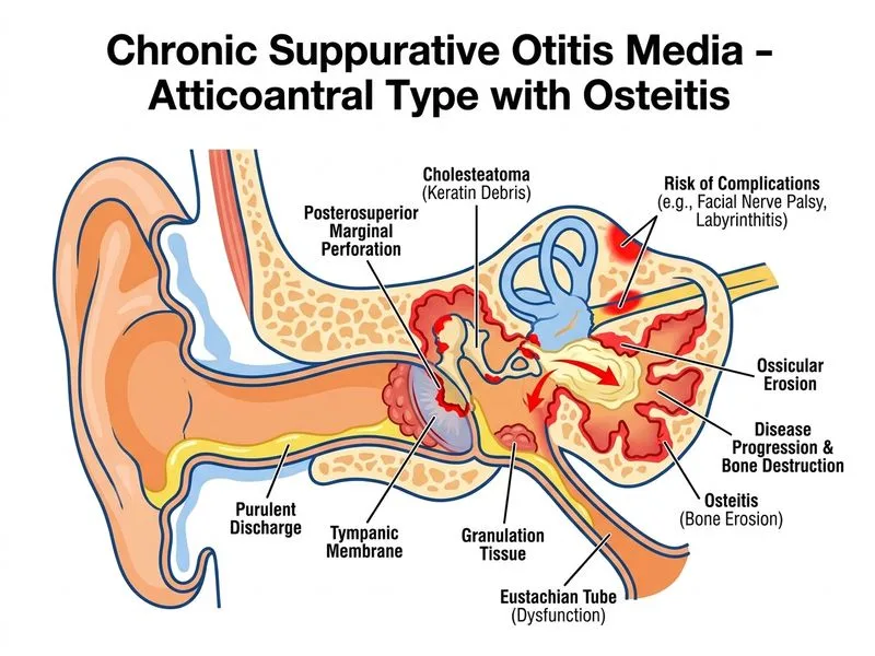 Chronic Suppurative Otitis Media diagram
