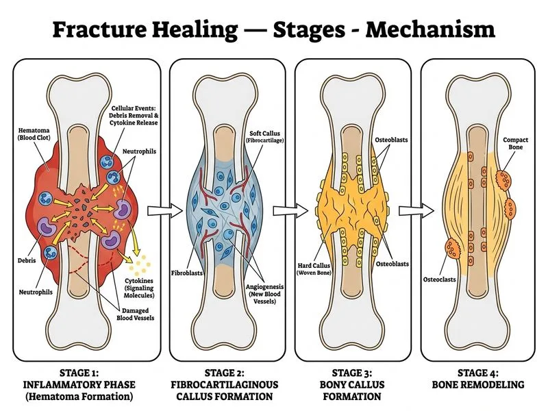 Fracture Healing — Stages diagram