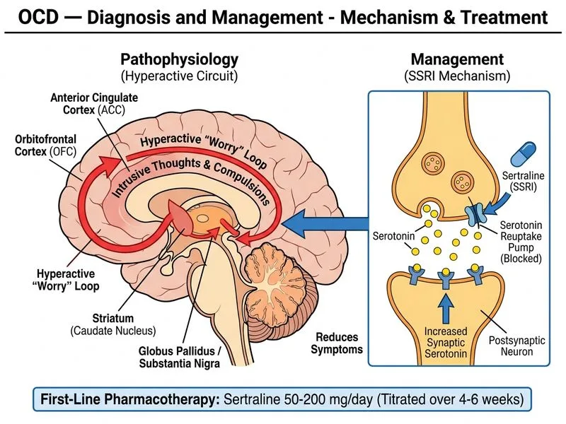 OCD — Diagnosis and Management diagram