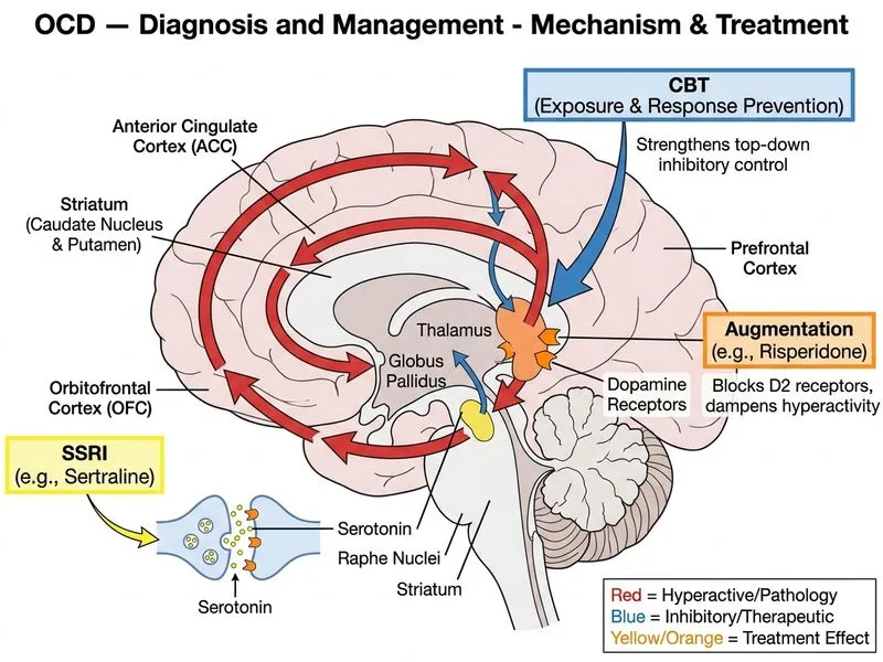 OCD — Diagnosis and Management diagram