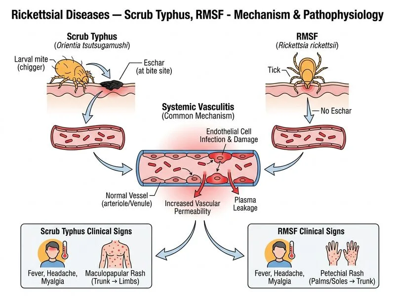 Rickettsial Diseases — Scrub Typhus, RMSF diagram