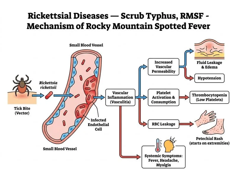 Rickettsial Diseases — Scrub Typhus, RMSF diagram