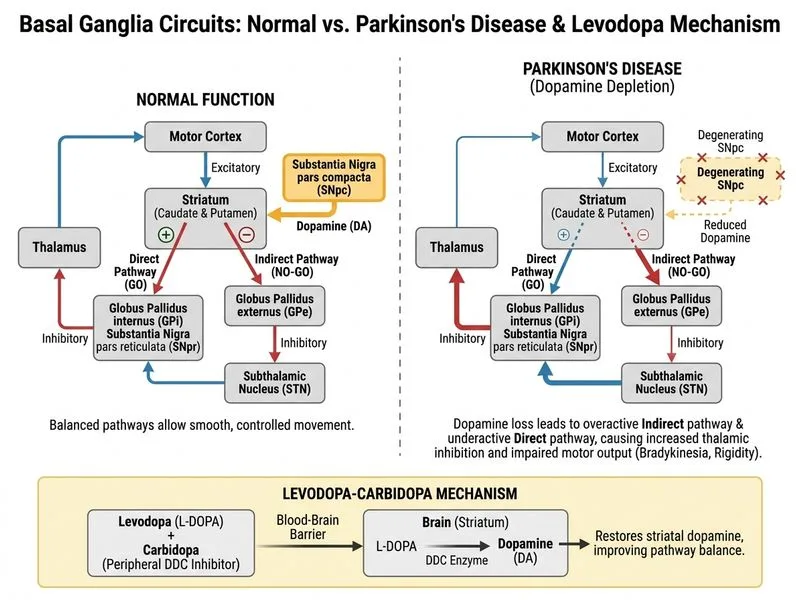 Basal Ganglia Circuits diagram