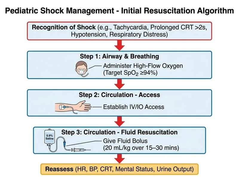 Pediatric Shock Management diagram
