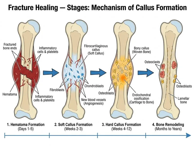 Fracture Healing — Stages diagram