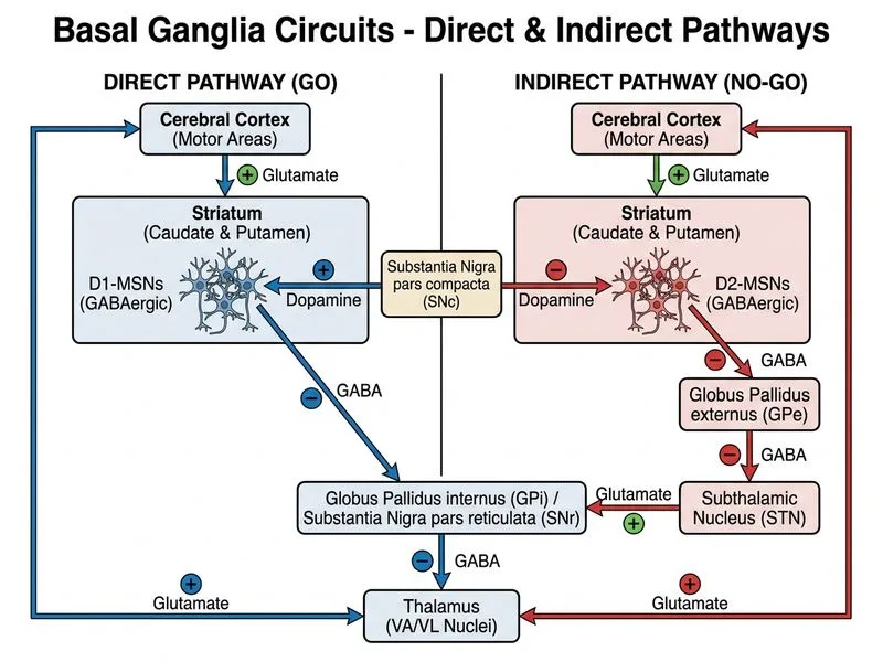 Basal Ganglia Circuits diagram