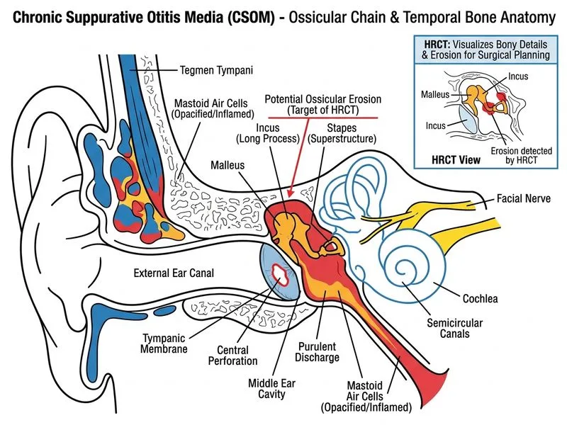 Chronic Suppurative Otitis Media diagram