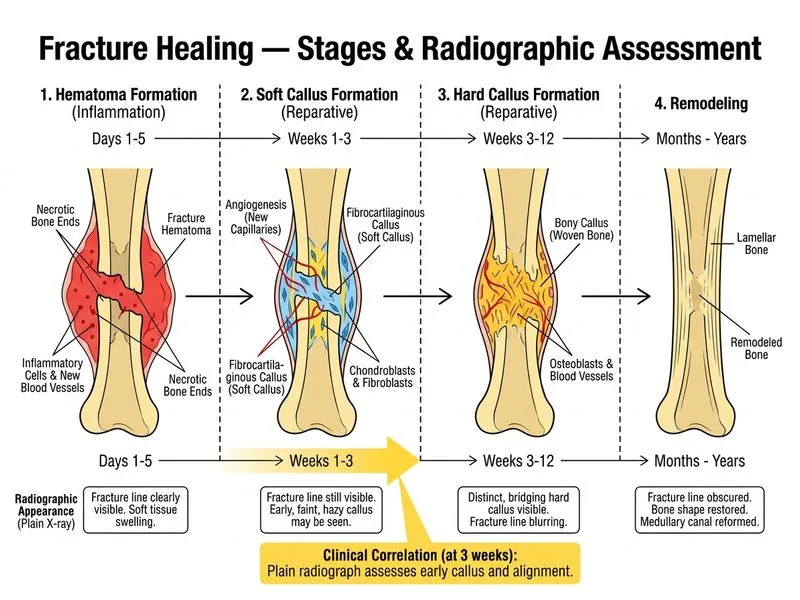 Fracture Healing — Stages diagram