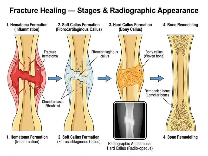 Fracture Healing — Stages diagram