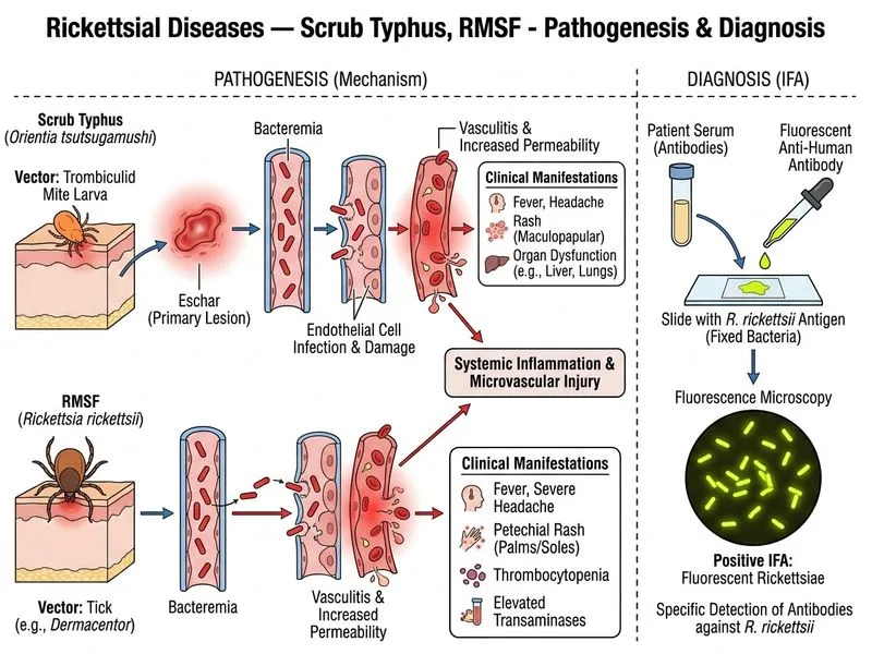 Rickettsial Diseases — Scrub Typhus, RMSF diagram