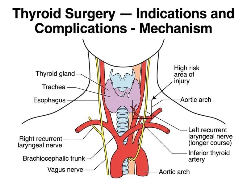 Thyroid Surgery — Indications and Complications diagram