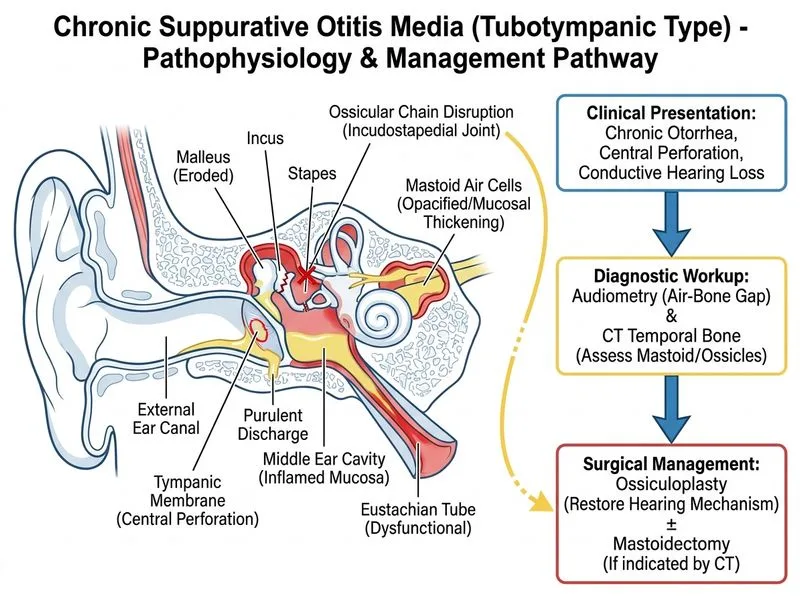 Chronic Suppurative Otitis Media diagram