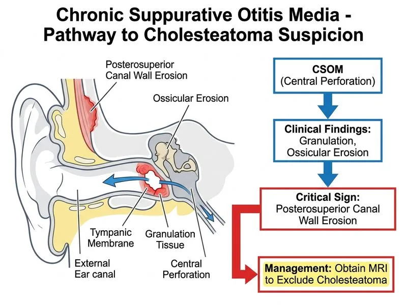 Chronic Suppurative Otitis Media diagram