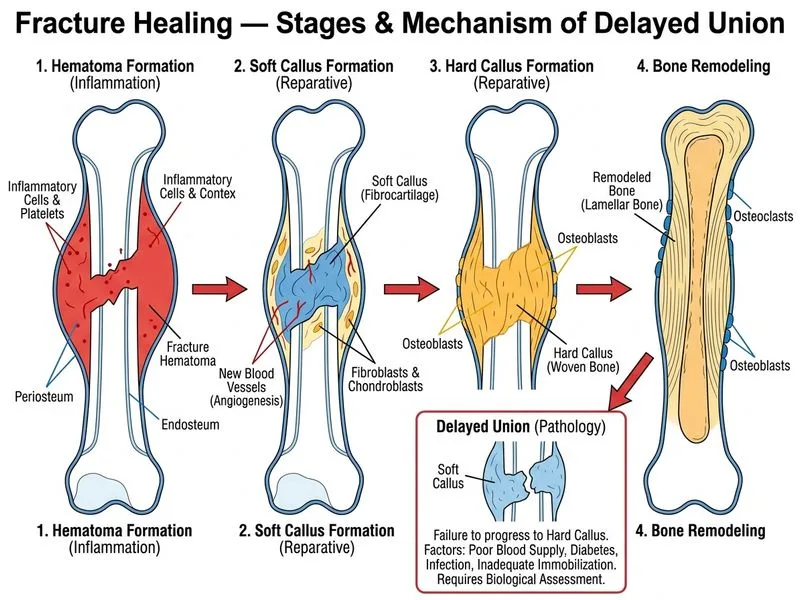 Fracture Healing — Stages diagram