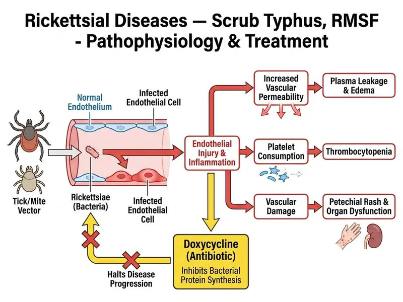 Rickettsial Diseases — Scrub Typhus, RMSF diagram
