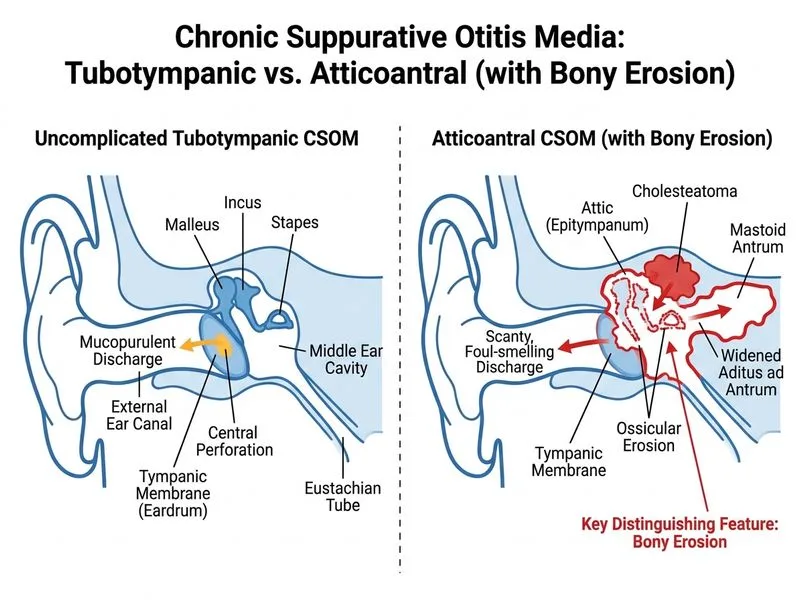 Chronic Suppurative Otitis Media diagram