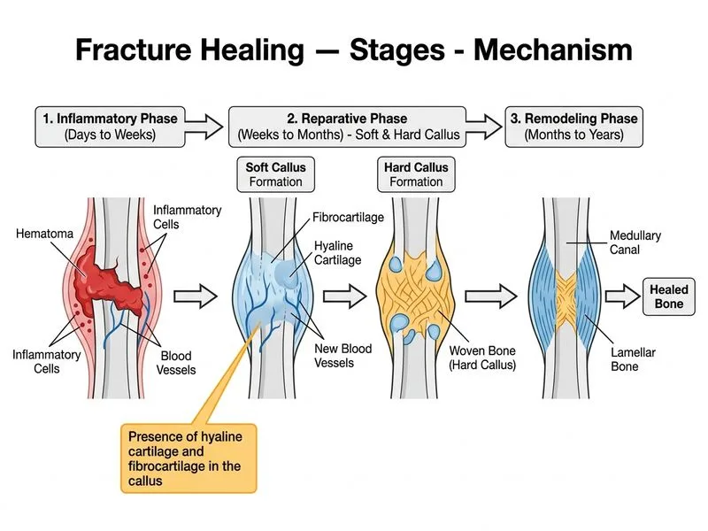 Fracture Healing — Stages diagram