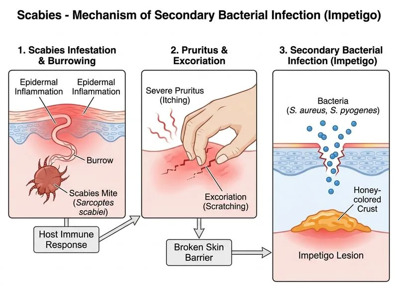 Scabies diagram
