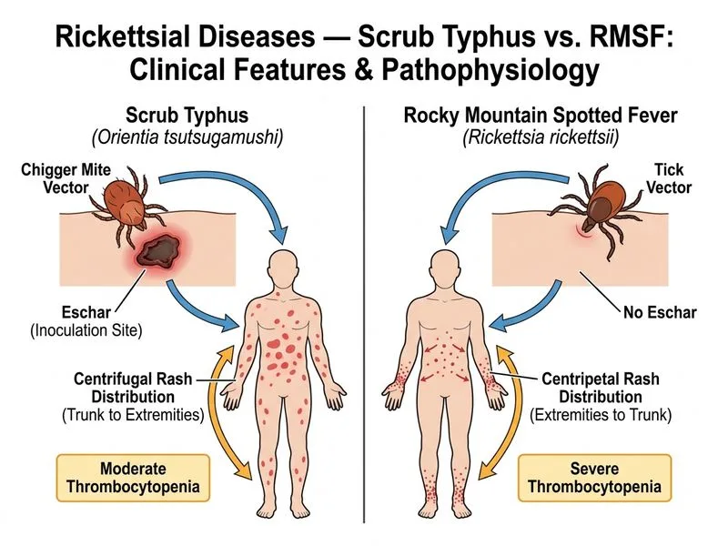 Rickettsial Diseases — Scrub Typhus, RMSF diagram