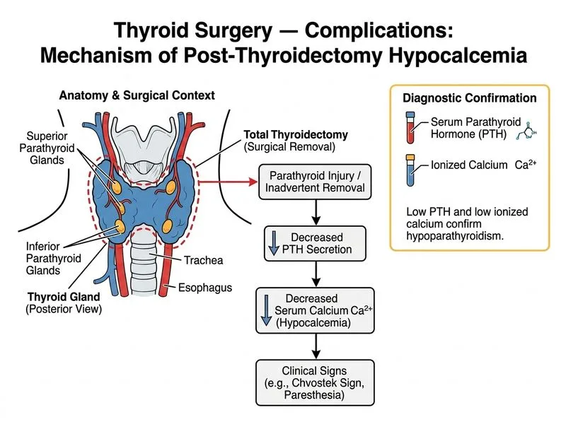 Thyroid Surgery — Indications and Complications diagram