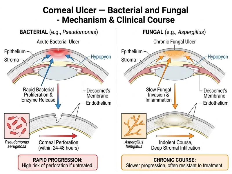 Corneal Ulcer — Bacterial and Fungal diagram