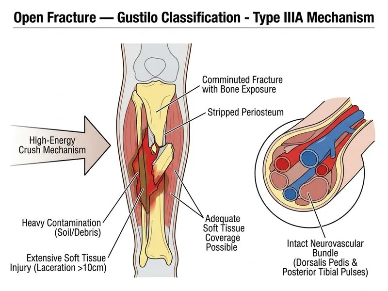Open Fracture — Gustilo Classification diagram