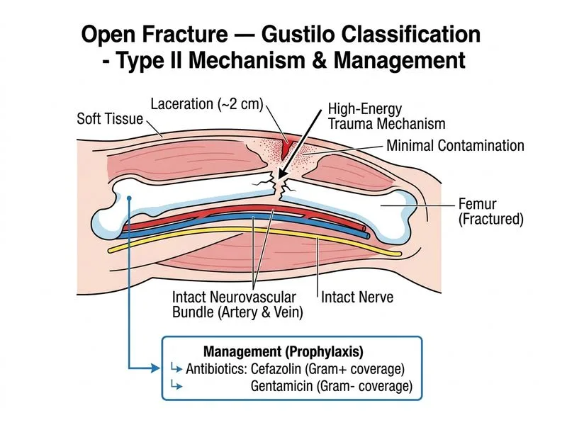 Open Fracture — Gustilo Classification diagram