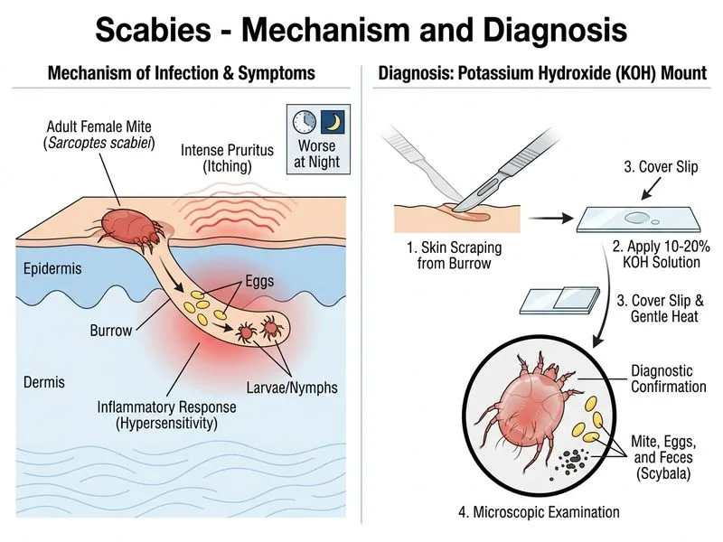 Scabies diagram