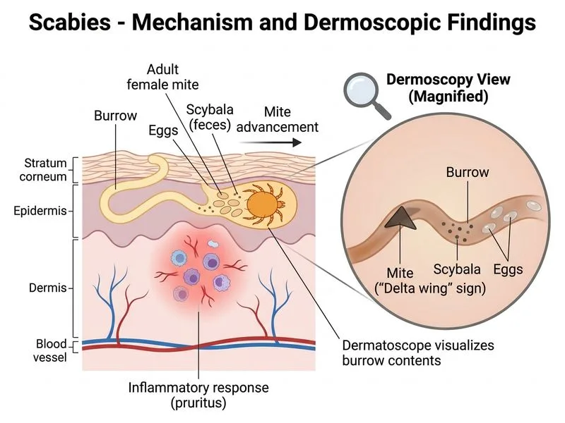 Scabies diagram