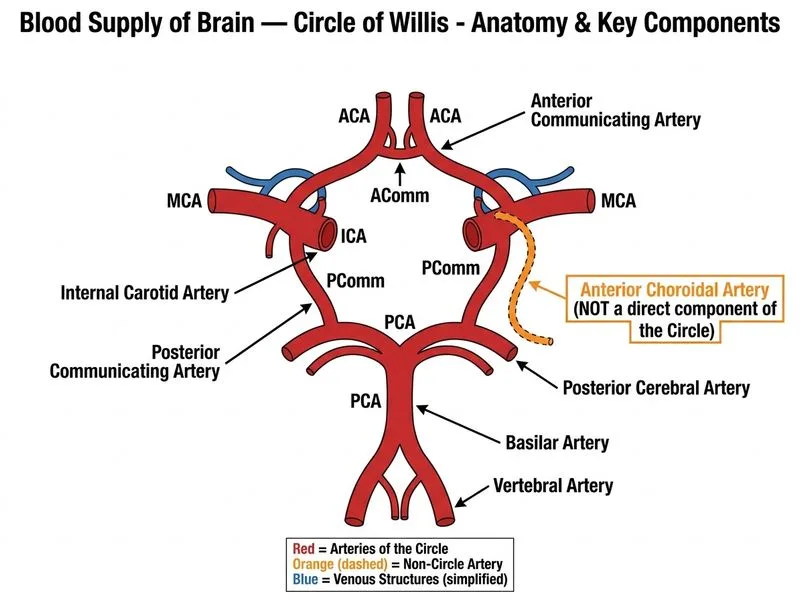 Blood Supply of Brain — Circle of Willis diagram