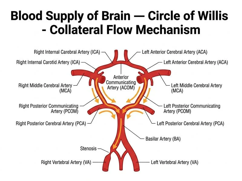 Blood Supply of Brain — Circle of Willis diagram