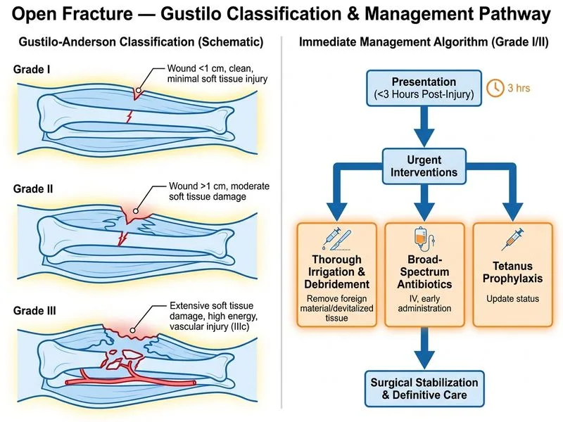 Open Fracture — Gustilo Classification diagram