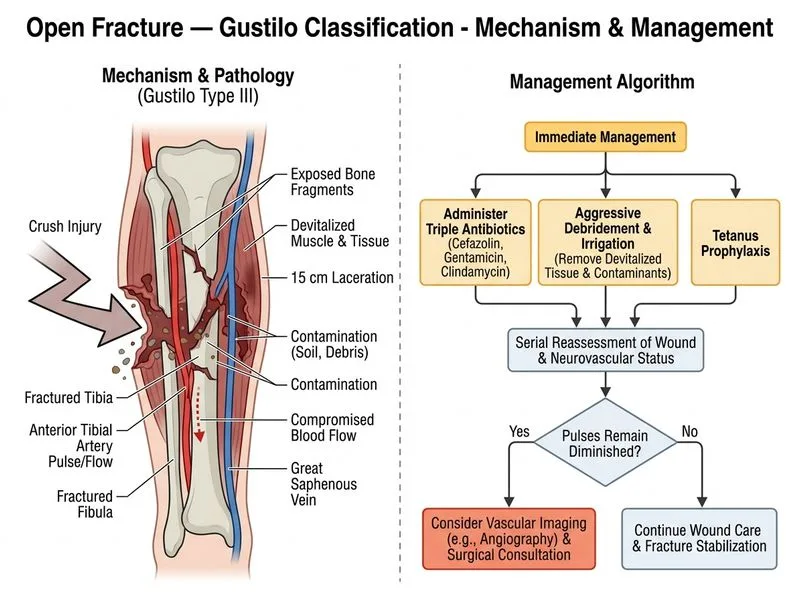 Open Fracture — Gustilo Classification diagram