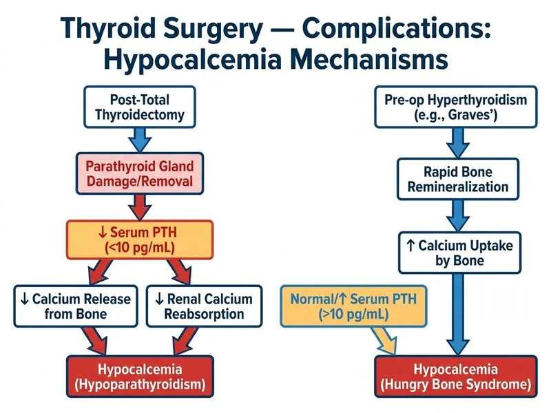 Thyroid Surgery — Indications and Complications diagram