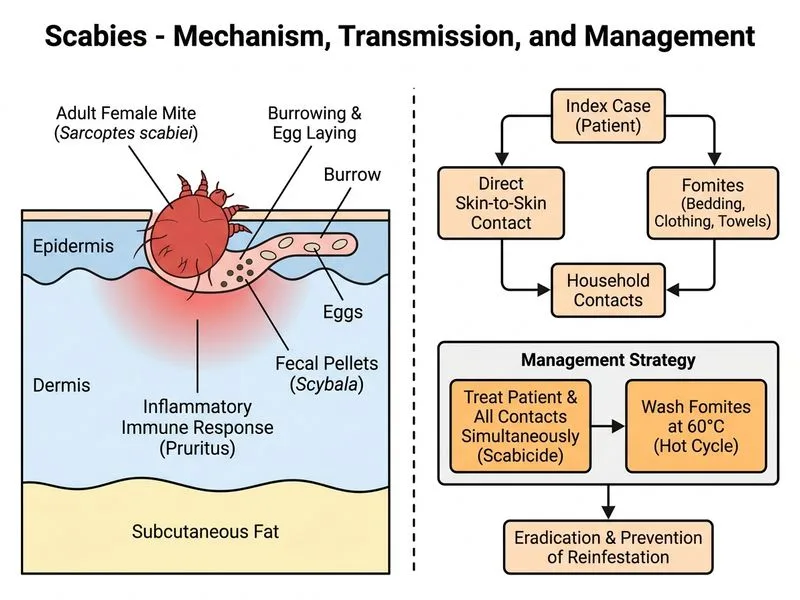 Scabies diagram