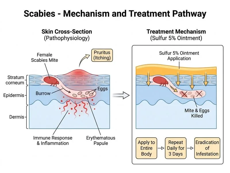 Scabies diagram