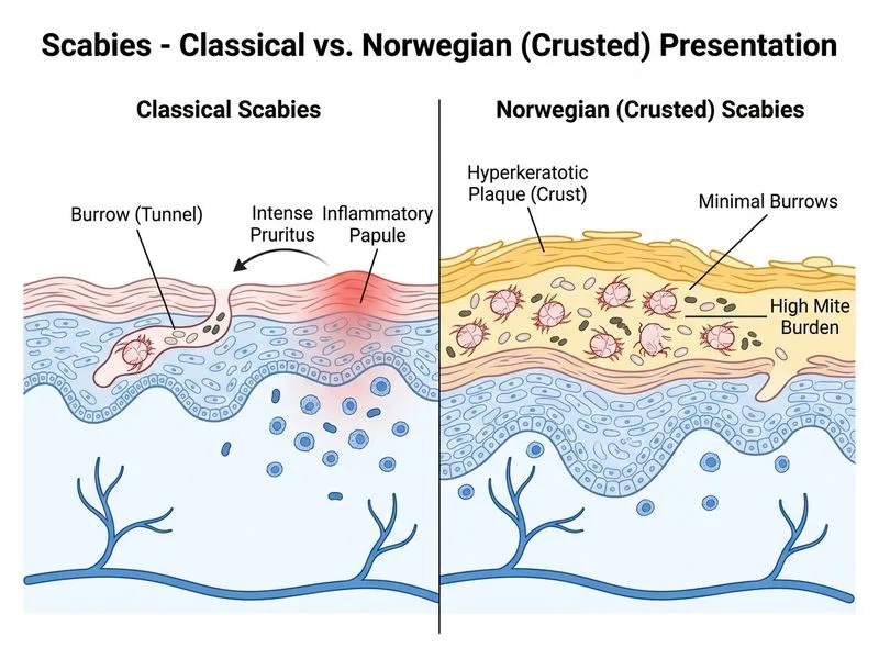 Scabies diagram