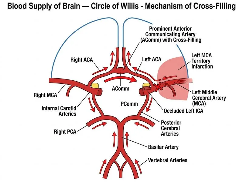 Blood Supply of Brain — Circle of Willis diagram