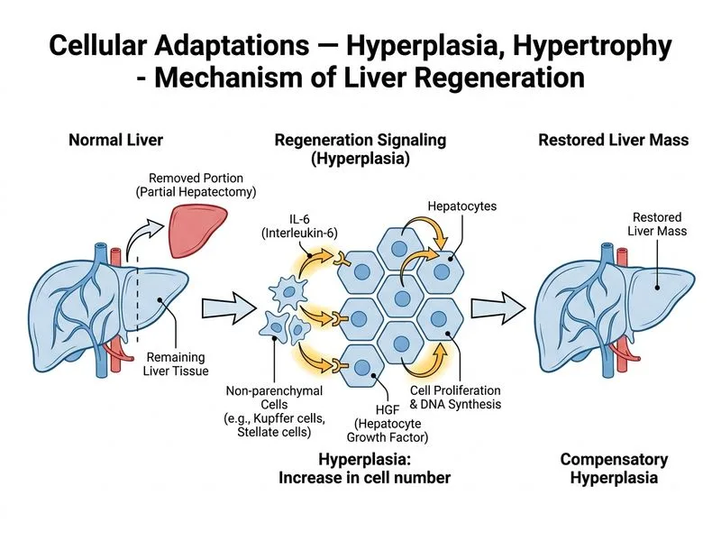 Cellular Adaptations — Hyperplasia, Hypertrophy diagram