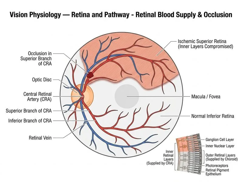 Vision Physiology — Retina and Pathway diagram