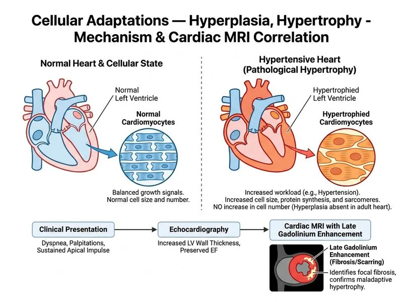 Cellular Adaptations — Hyperplasia, Hypertrophy diagram