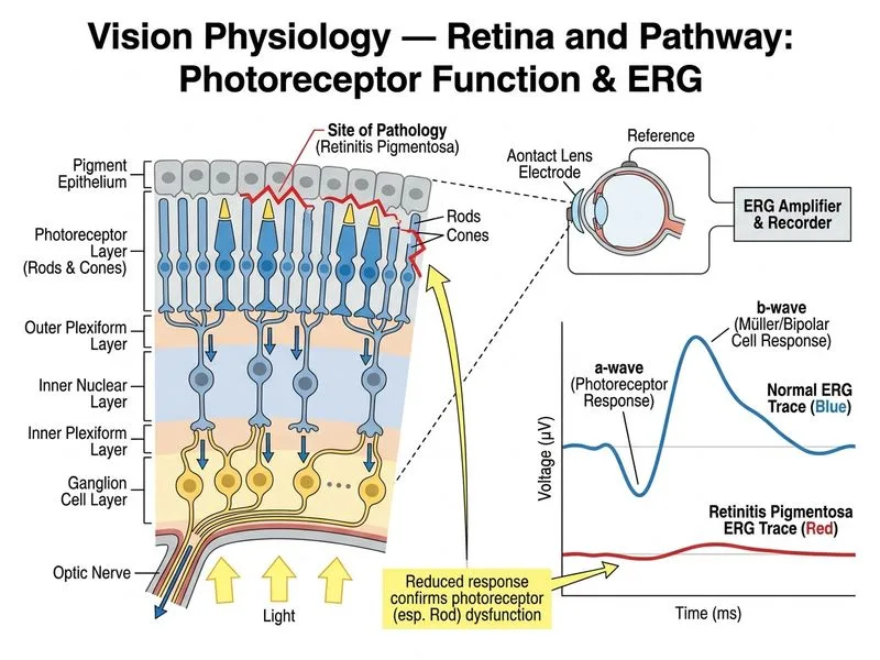 Vision Physiology — Retina and Pathway diagram