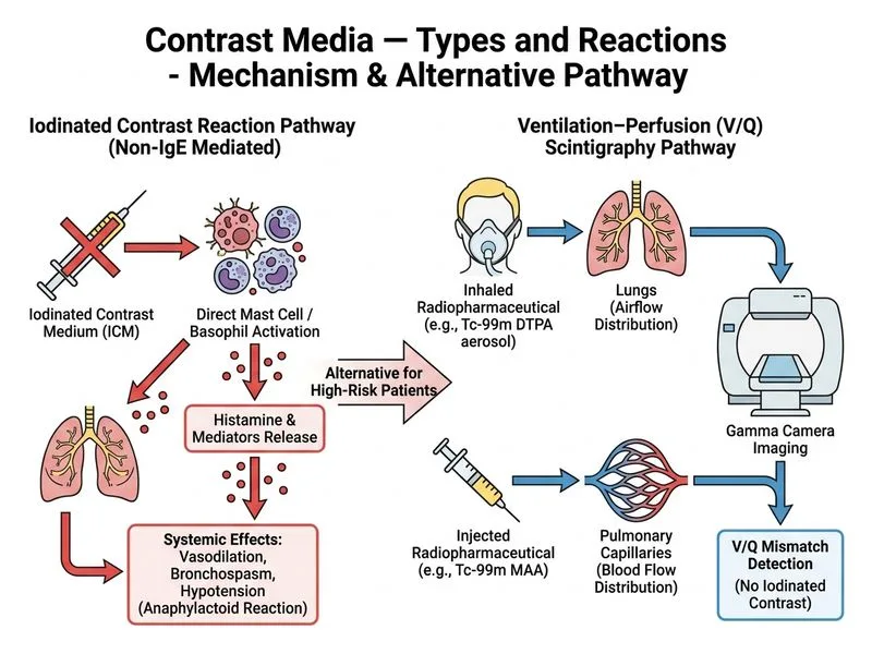 Contrast Media — Types and Reactions diagram