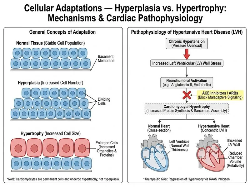 Cellular Adaptations — Hyperplasia, Hypertrophy diagram