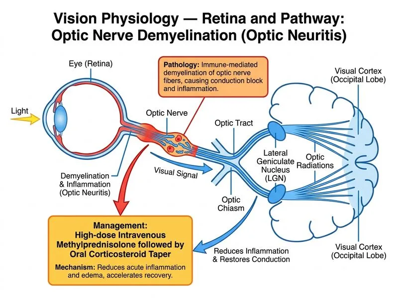 Vision Physiology — Retina and Pathway diagram
