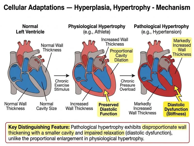 Cellular Adaptations — Hyperplasia, Hypertrophy diagram