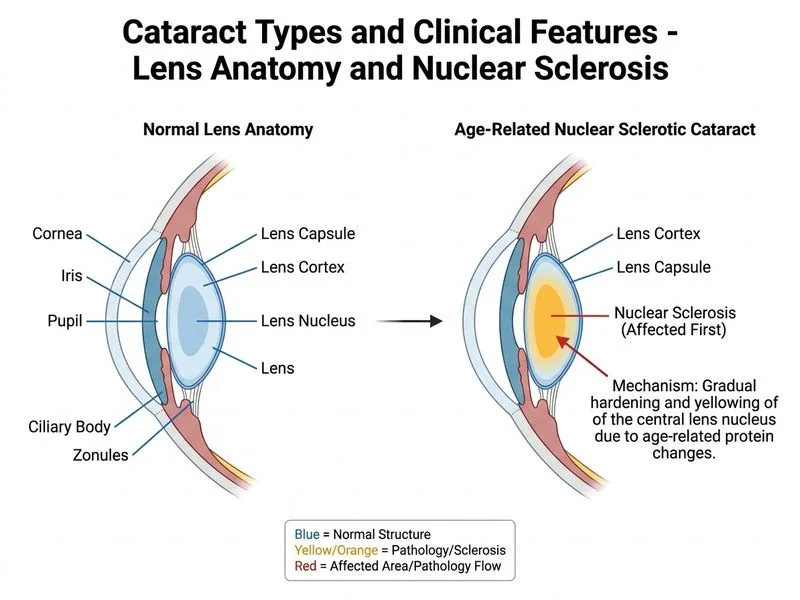 Cataract Types and Clinical Features diagram