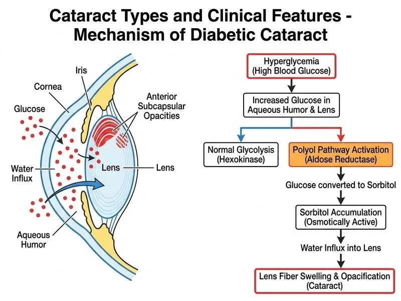 Cataract Types and Clinical Features diagram