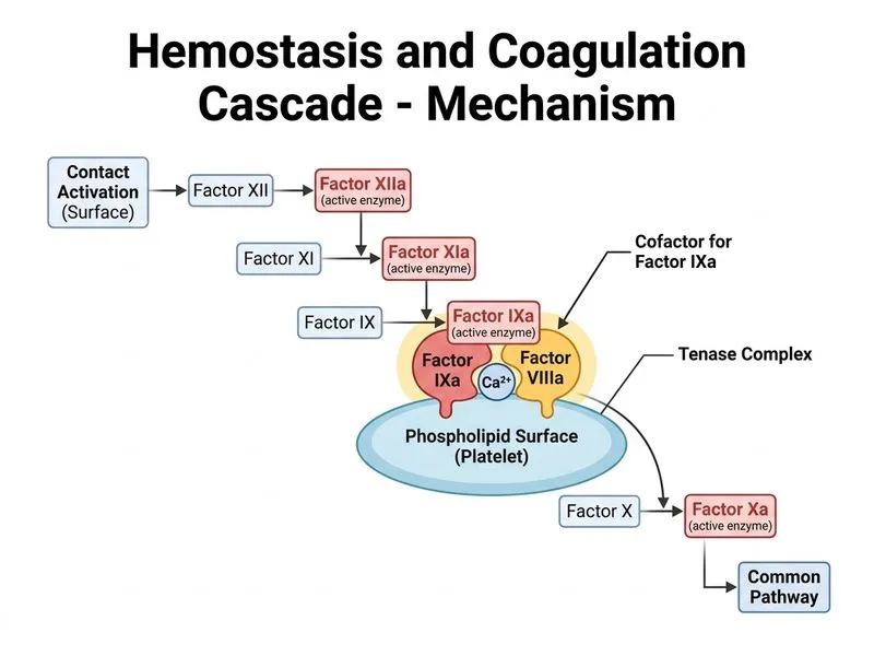 Hemostasis and Coagulation Cascade diagram